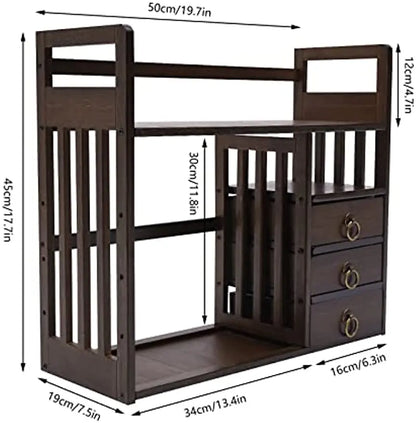 Desktop Bookshelf with Storage