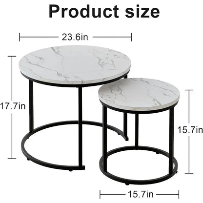 Round Nesting Coffee Table Set