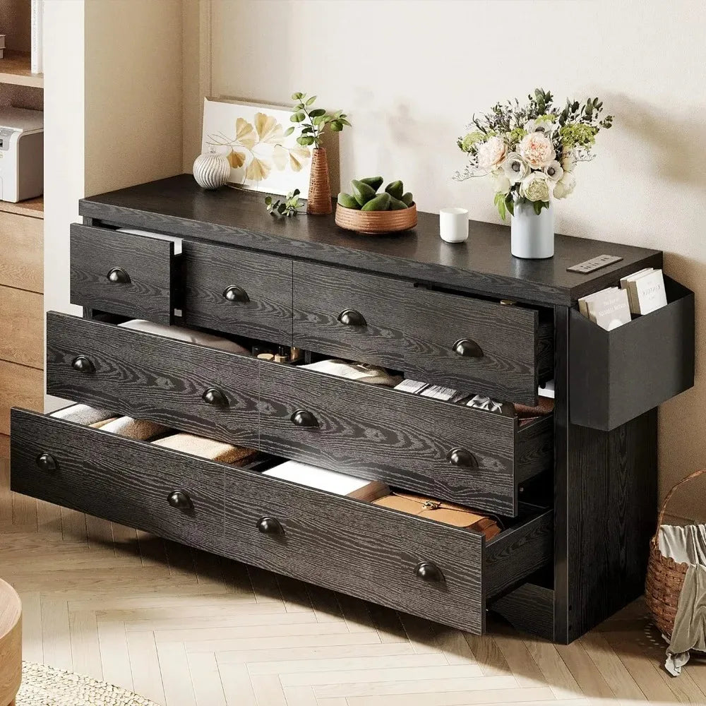 Modern Wood 8 Drawer Dresser