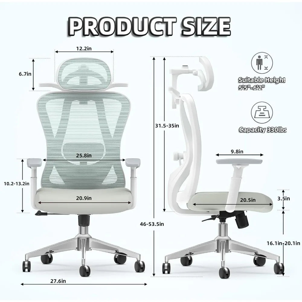 Adjustable Armrest and Headrest Office Chair