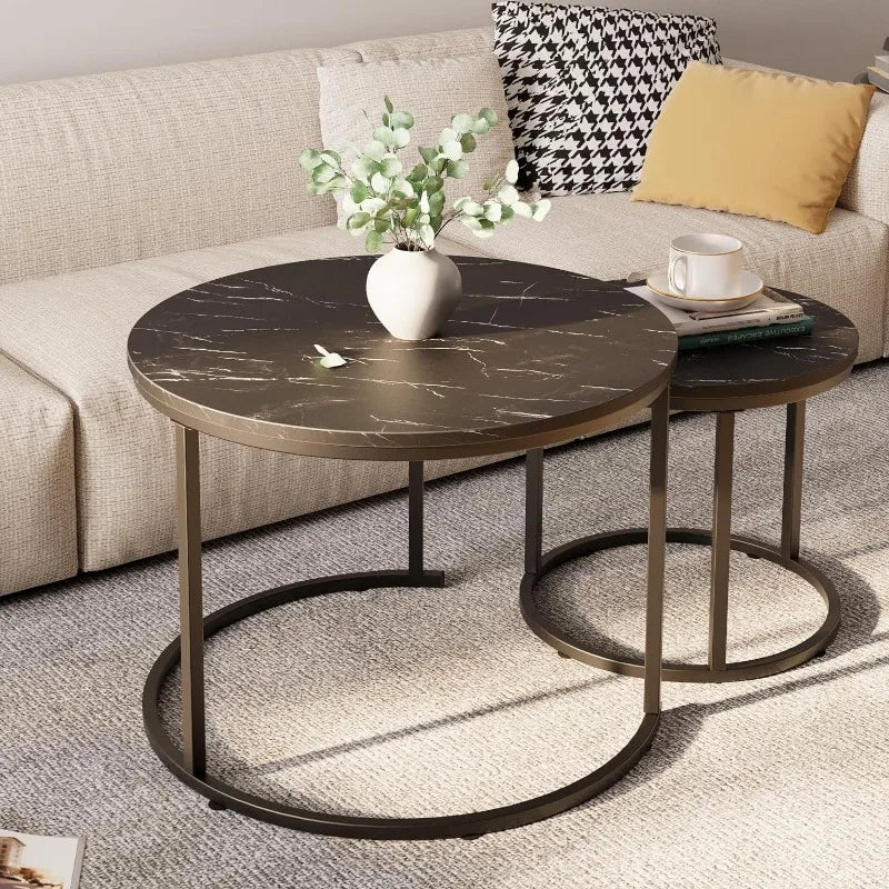 Round Nesting Coffee Table Set