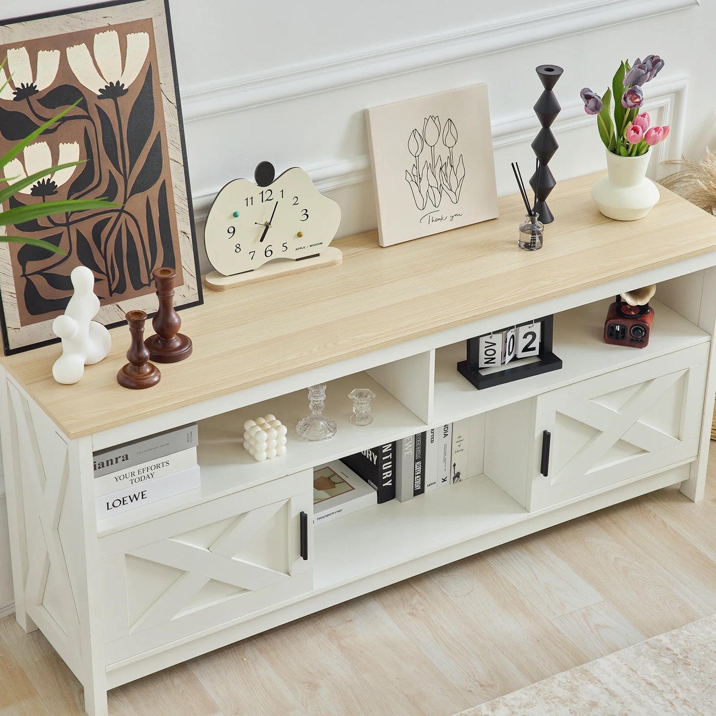 Entertainment Center w/ Power Outlet Storage