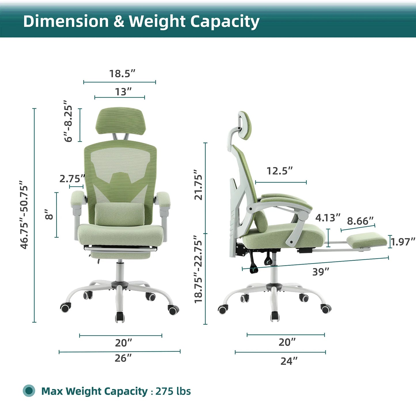 Reclining Office Chair with Lumbar Support