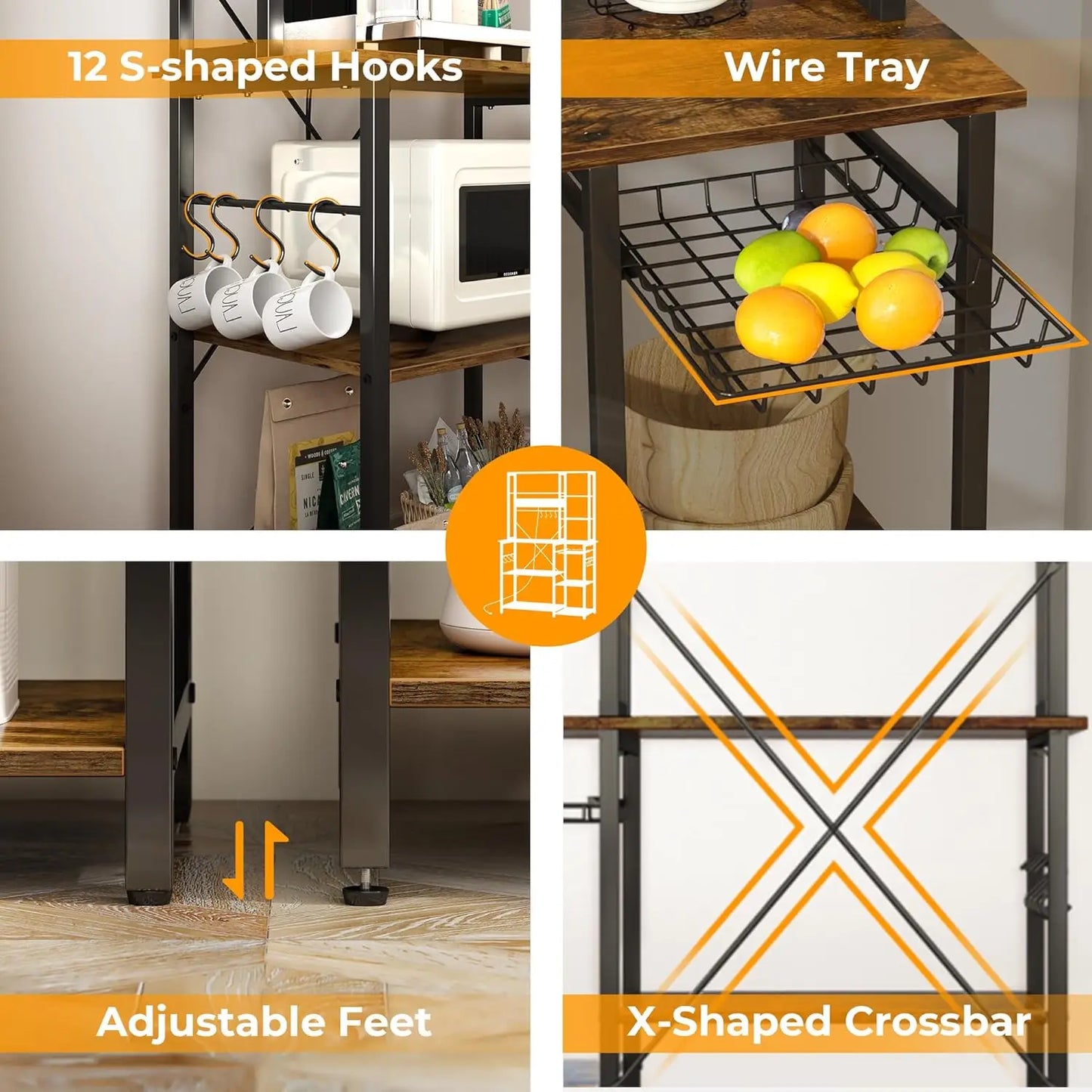 6-Tier Microwave Stand, Coffee Bar