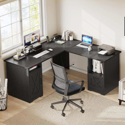 Corner Computer Desk  with Power Outlets,