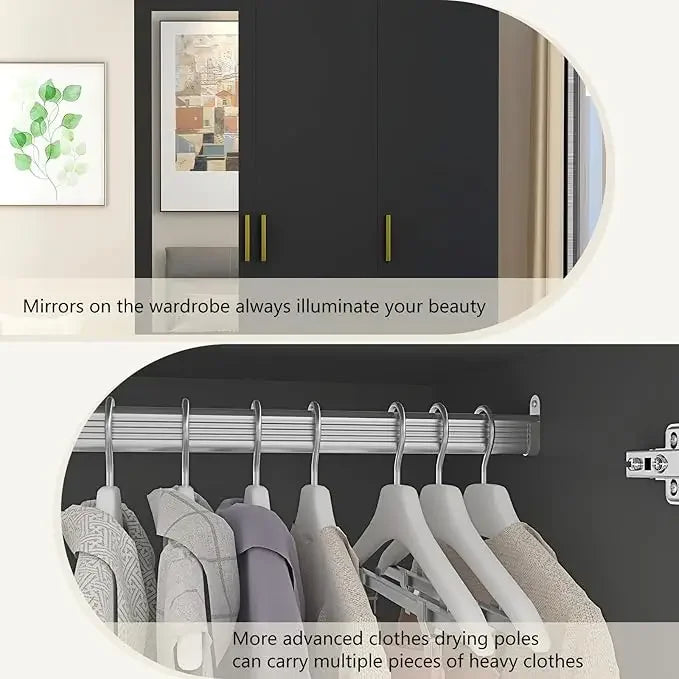 3 Door Wardrobe Closet with Mirror