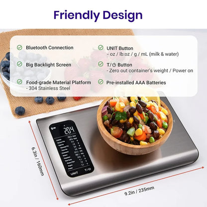 Food Kitchen Scale with App