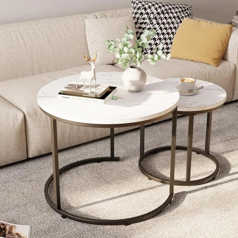 Round Nesting Coffee Table Set