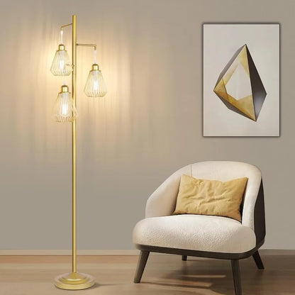 Tree Standing Lamp with Teardrop Cages