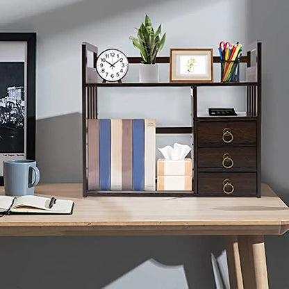 Desktop Bookshelf with Storage